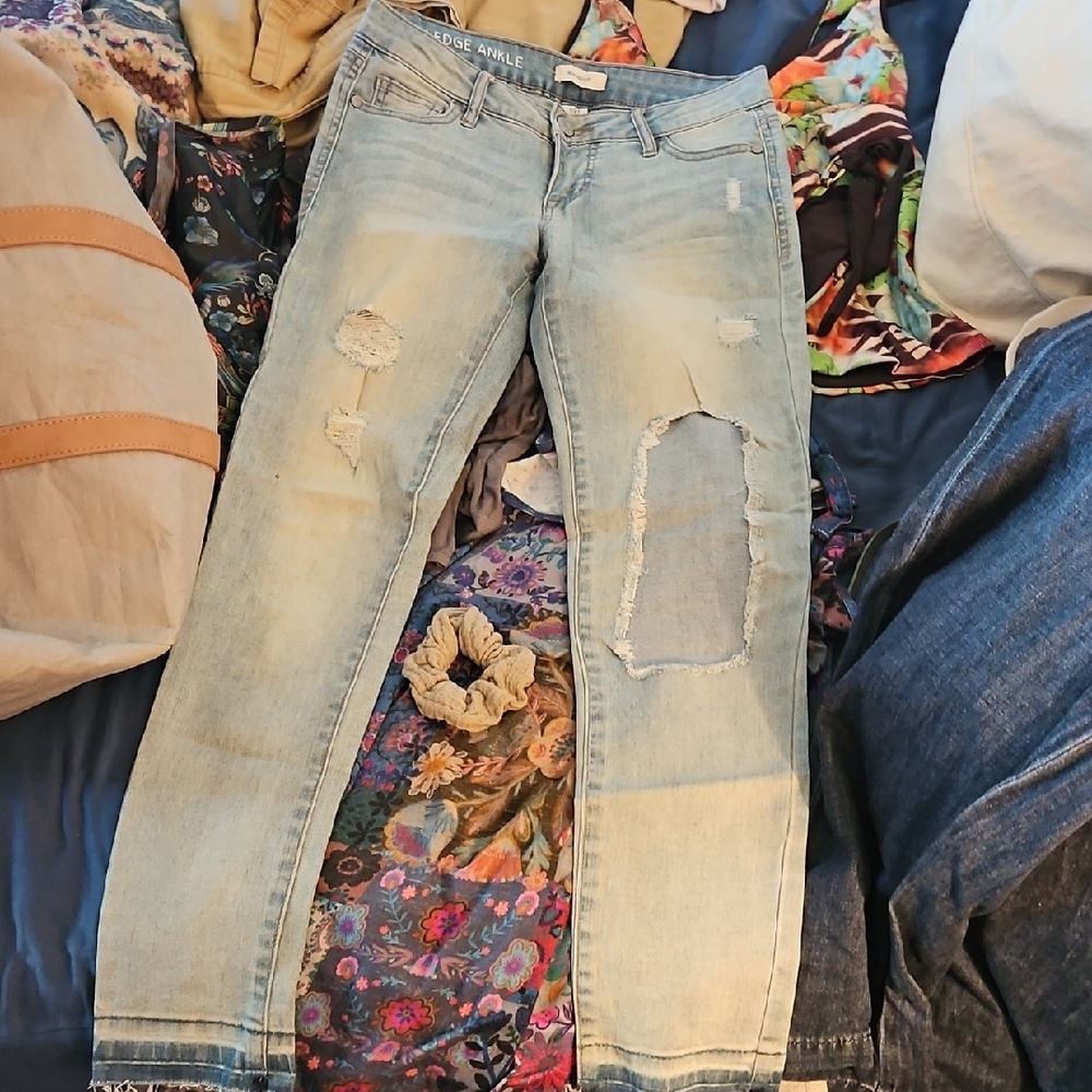 Blue Asphalt Light Blue Ripped Skinny Jeans
